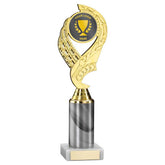 GOLD/WHITE 'OLYMPIC' HOLDER ASSEMBLED ON MARBLE (2" CEN/3" TUBE) - 10in